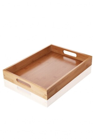 Luxuriöses, rechteckiges, 35 x 25 cm großes Tablett aus Bambus, ideal für Tee- und Kaffeeservice TPS-3525 - 4