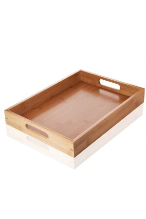 Luxuriöses, rechteckiges, 35 x 25 cm großes Tablett aus Bambus, ideal für Tee- und Kaffeeservice TPS-3525 - 3