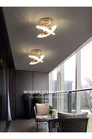 Luxury Exclusive Plafonyer Tavan Led Avize Gold Sarı Ledli Avize burenze2022-2 - 5