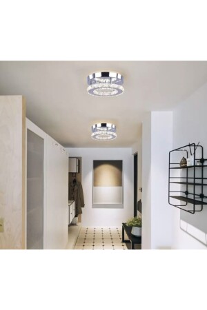 Luxury Modern Plafonyer Kristal Taşlı Led Avize Krom Kademeli 3 Renk burenze765 - 6