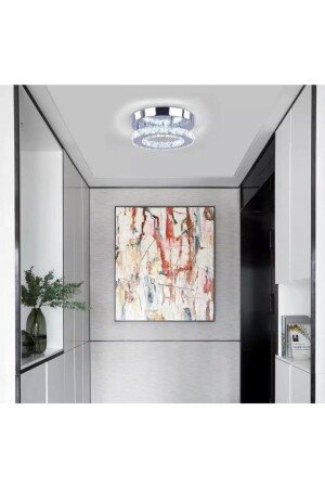 Luxury Modern Plafonyer Kristal Taşlı Led Avize Krom Kademeli 3 Renk burenze765 - 7