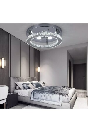 Luxury Modern Plafonyer Kristal Taşlı Led Avize Krom Kumandalı 3 Renk Uyku Modlu burenze2022-10 - 6