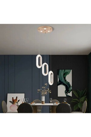 Luxury Modern Üçlü Sarkıt Led Avize Gold Sarı Kademeli 3 Renk Burenze1142 - 2