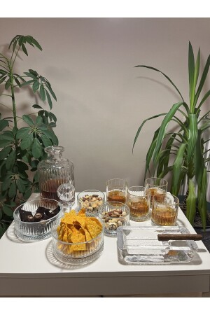 Luxus-Whisky-Set, Whisky-Karaffe, 4 Paşabahçe-Whisky-Gläser, 4 Snackschalen, 1 Zigarrenaschenbecher, Whisky-Karaffe-Set - 4