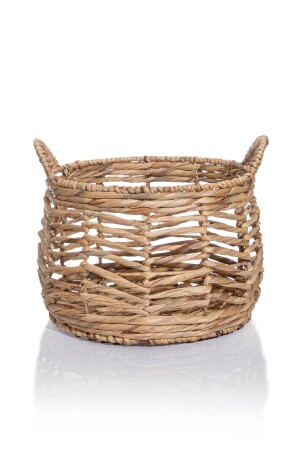 Mäander, natürlicher, handgefertigter Rattan-Strickkorb aus Wasserhyazinthe, 30 x 31 cm, 8851 KH-8851 - 1