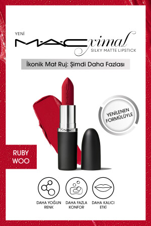 M·A·CXIMAL seidig-matter Lippenstift mit feuchtigkeitsspendender Wirkung und intensiver Farbe – Ruby Woo - 2