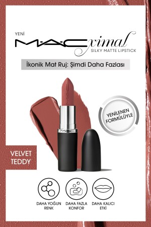 M·A·CXIMAL seidig-matter Lippenstift mit feuchtigkeitsspendender Wirkung und intensiver Farbe – Velvet Teddy - 3