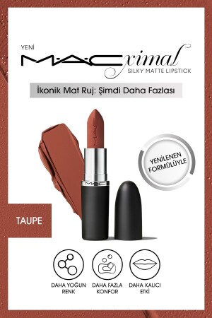 M·A·CXIMAL seidig-matter Lippenstift mit feuchtigkeitsspendender Wirkung und intensiver Lippenstiftfarbe – Taupe - 3