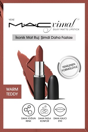 M·A·CXIMAL seidig-matter Lippenstift mit feuchtigkeitsspendender Wirkung und intensiver Lippenstiftfarbe – Warm Teddy - 2