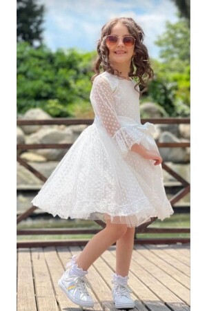 Mädchenkleid, Mädchenkleid mit Schnalle, Mädchenkleid, Kinderhochzeitskleid, Tüll-Spitzenkleid - 1