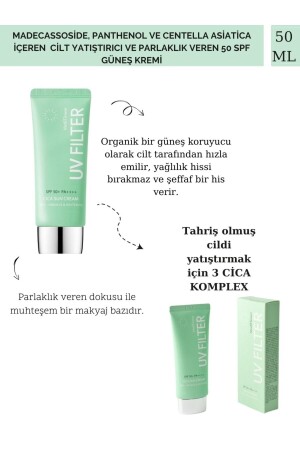 Madecassoside,Panthenol Ve Centella Asiatica Içeren Cilt Yatıştırıcı 50 Spf Güneş Kremi 50 Ml SPF50 - 3