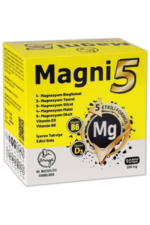 Magnesium 5 Wirkungsform 3 monatlich 90 Kapseln Magni5 B6 Vitamin D Bisglycinat Taurat Citrat Malatoxid TYC00694258212 - 2