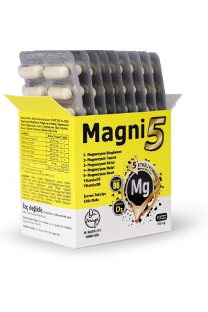 Magnesium 5 Wirkungsform 3 monatlich 90 Kapseln Magni5 B6 Vitamin D Bisglycinat Taurat Citrat Malatoxid TYC00694258212 - 9