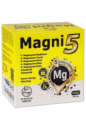 Magnezyum 5 Etkili Form 3 Aylık 90 Kapsül Magni5 B6 D Vitamini Bisglisinat Taurat Sitrat Malat Oksit TYC00694258212 - 4