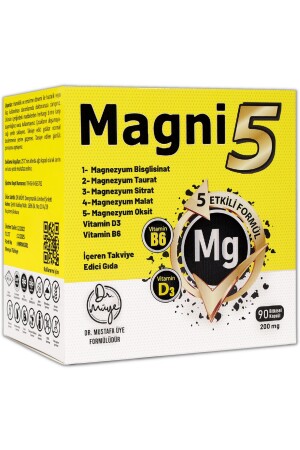 Magnezyum 5 Etkili Form 3 Aylık 90 Kapsül Magni5 B6 D Vitamini Bisglisinat Taurat Sitrat Malat Oksit TYC00694258212 - 10