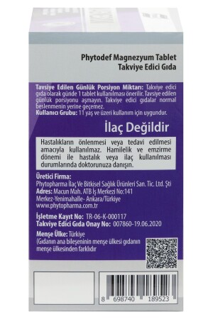 Magnezyum Vitamin B6 D3 - 30 Tablet (MAGNESİUM) PHYTDFMGNSYM - 6