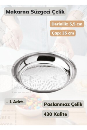 Makarna Süzgeci 35 Cm Paslanmaz Çelik Süzgeç Ince 014.Ms21105 - 1