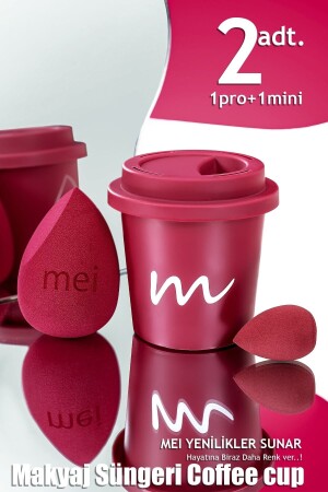 Make-up-Schwamm, nicht absorbierender Foundation-Schwamm, Kaffeetasse, hygienisch, Merlot Pro 1 Mini - 1