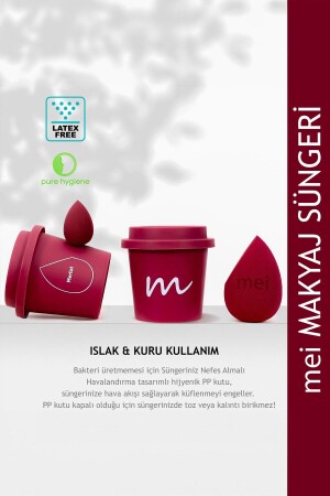 Make-up-Schwamm, nicht absorbierender Foundation-Schwamm, Kaffeetasse, hygienisch, Merlot Pro 1 Mini - 5