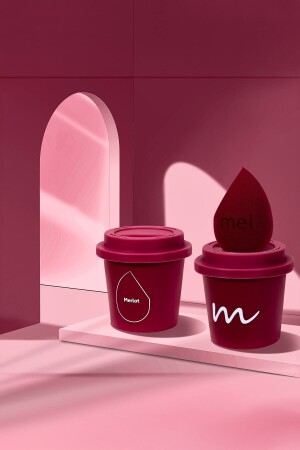 Make-up-Schwamm, nicht absorbierender Foundation-Schwamm, Kaffeetasse, hygienisch, Merlot Pro 1 Mini - 6