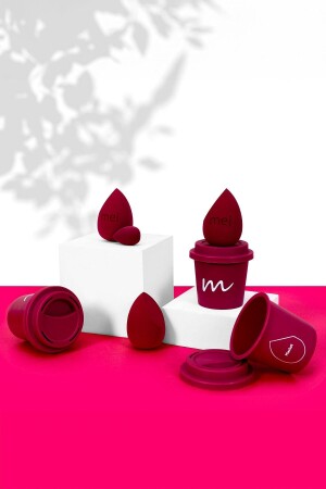 Make-up-Schwamm, nicht absorbierender Foundation-Schwamm, Kaffeetasse, hygienisch, Merlot Pro 1 Mini - 8