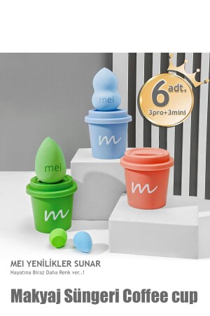 Makyaj Süngeri 3lü Set 3 Pro 3 Mini Coffee Cup Hijyenik Light - 2