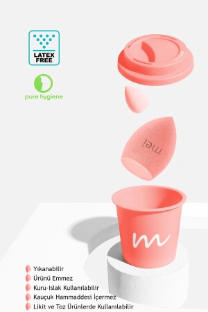 Makyaj Süngeri Fondöten Emmeyen Sponge Coffee Cup Hijyenik Flamingo Pink 1 Pro 1 Mini - 3