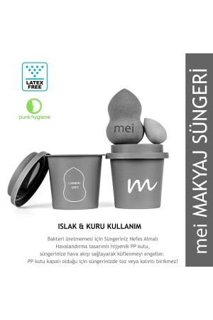 Makyaj Süngeri Fondöten Emmeyen Sponge Coffee Cup Hijyenik Grey 1 Pro 1 Mini - 4