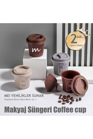 Makyaj Süngeri Fondöten Emmeyen Sponge Coffee Cup Hijyenik Grey 1 Pro 1 Mini - 5