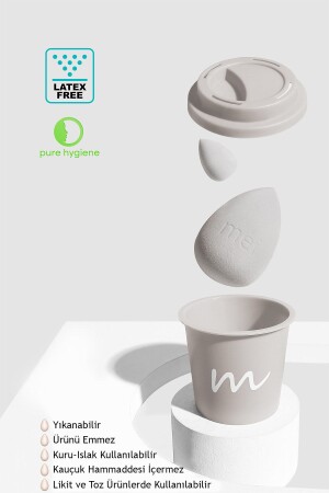 Makyaj Süngeri Fondöten Emmeyen Sponge Coffee Cup Hijyenik Limestone 1 Pro 1 Mini - 1