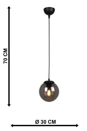 Malta Einzelner Kronleuchter aus schwarzem Rauchglas BEG0019BEG01 - 9