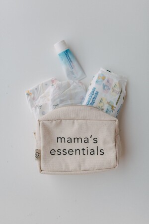 Mama's Essentials Organizer Çok Amaçlı Kanvas Çanta - Makyaj Çantası - Bebek Bakım Çantası - 5