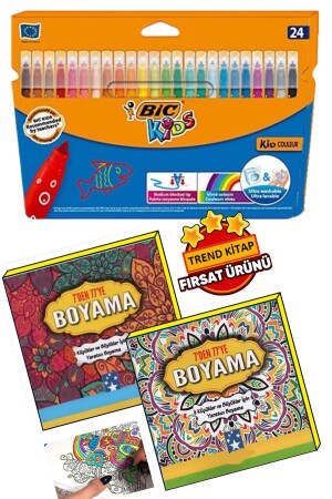 Mandala Büyükler Için Boyama Seti - 2 Kitap Ve 24'lü Keçeli Kalem nova - 4