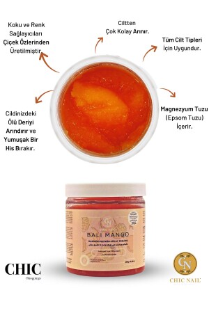 Manikür & Pedikür & Vücut Peelingi Bali Mango 250 gram -magnezyum Tuzu - Epsom Tuzu - Ingiliz Tuzu - 2