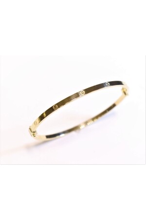 Manschettenarmband aus 8 Karat Gold mit Nieten - 7