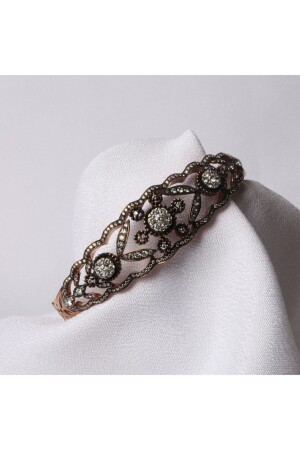 Manschettenarmband aus Roségold mit Diamantkrone - 4