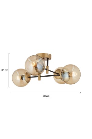 Maral 4-teiliger schwarzer Antik-Honigglas-Kronleuchter für modernes Jugendzimmer, Schlafzimmer, Retro-Wohnzimmer - 10