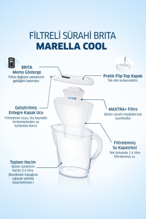 Marella Cool Filtreli Su Arıtma Sürahisi - Beyaz 9585534 - 7