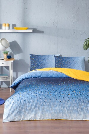 Marineblaues Doppelbett-Bettbezug-Set mit Mosaik-Bettwäsche 8697353581625 - 1