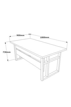 Marken A Ofis Çalışma Masası Metal Ayaklı Barok 180cm*90cm MN01-BA - 6