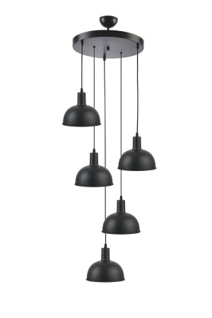 Marley Modernes Design Metall Café Küche Wohnzimmer Schwarz Farbe Pendelleuchte 5 Stück Kronleuchter MRLL9 - 3