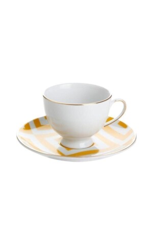 Marokko Kaffeetasse mit Untertasse Pattern4 Gelb 80Cc 04A+P018909 - 1