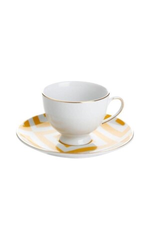 Marokko Kaffeetasse mit Untertasse Pattern4 Gelb 80Cc 04A+P018909 - 3