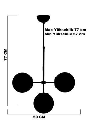 Martı 3'lü Eskitme Bal Camlı Avize 110220222 - 6