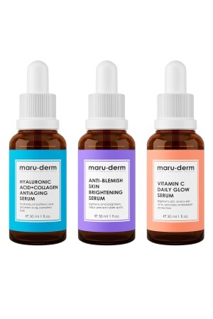 Maruderm 3'lü Fırsat Serum Seti - Leke Serumu, Hyalüronik Asit Serum, C Vitamini Serumu 8682397028888 - 2