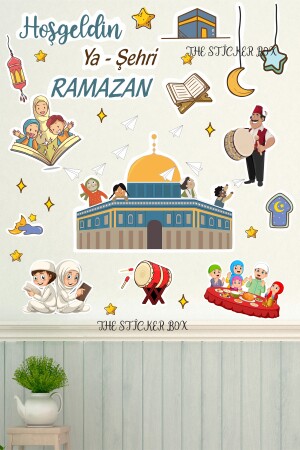 Masjid al-Aqsa-Themen-Ramadan-Kinderzimmer-Heimdekorations-Aufkleber-Set – Palästina Ramadan 20 x 100 - 3