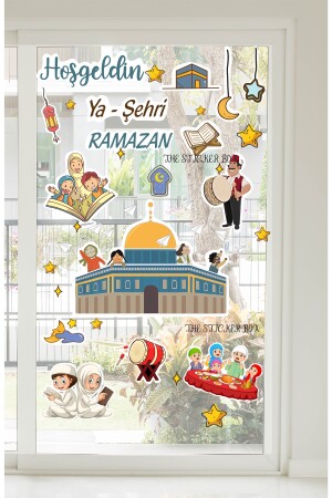 Masjid al-Aqsa-Themen-Ramadan-Kinderzimmer-Heimdekorations-Aufkleber-Set – Palästina Ramadan 20 x 100 - 4