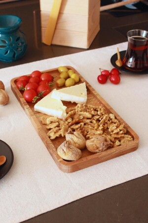 Massive Holz-Snackschale – Frühstück – Kaffee – Obst-Präsentationsteller, naturfarben R209C - 2