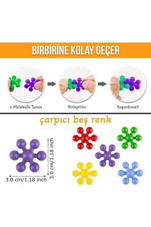 Master Molecules Eğitici Yaratıcı Molekül Stem Eğitimi Uyumlu 5 Renk 120 Parça Yapı Oyuncak - 4