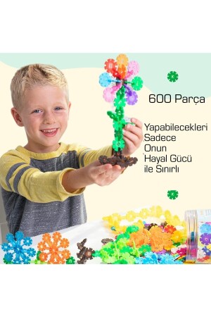 Masterflakes Pädagogische ineinandergreifende Scheiben, Stem Education kompatibel, 5 Farben und 300-teiliges Bauspielzeug-Set - 6